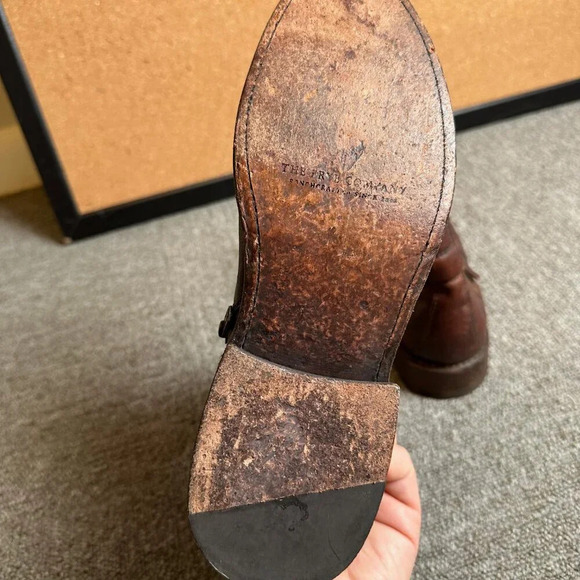 Frye JAYDEN CROSS STRAP Zipper Red Brown Boots Women US 6.5 B - Picture 6 of 7